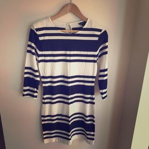 Navy and white stripe dress
